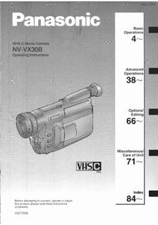 Panasonic NV VX 30 B manual. Camera Instructions.